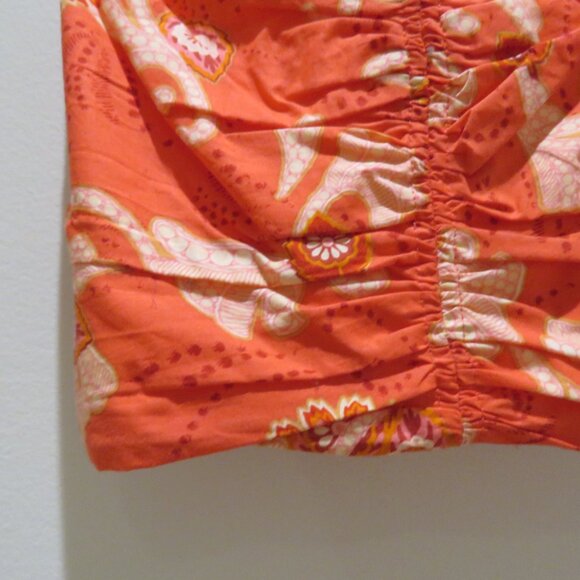 A.L.C. Arit Ruched Cropped Top Calla Multi Floral Paisley Red Boho Feminine NWT - Picture 8 of 14